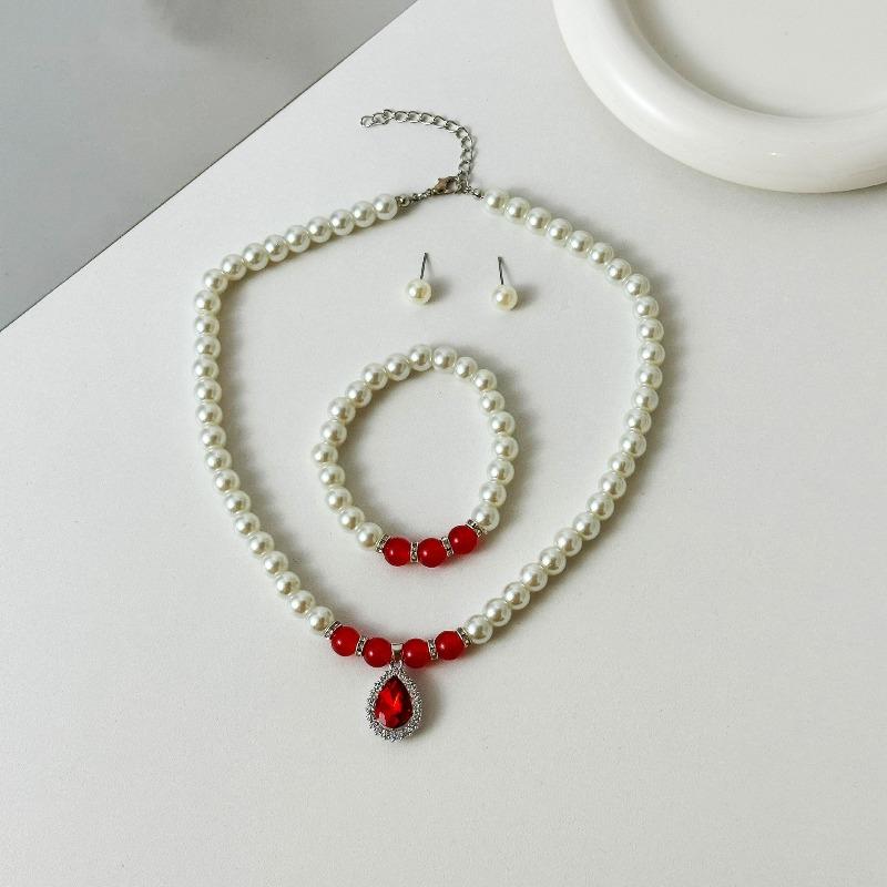 Korean Retro Pearl Diamond Fringed Neck Chain Internet Celebrity Temperament Design Sense Flower Bow Collarbone Chain Necklace Female