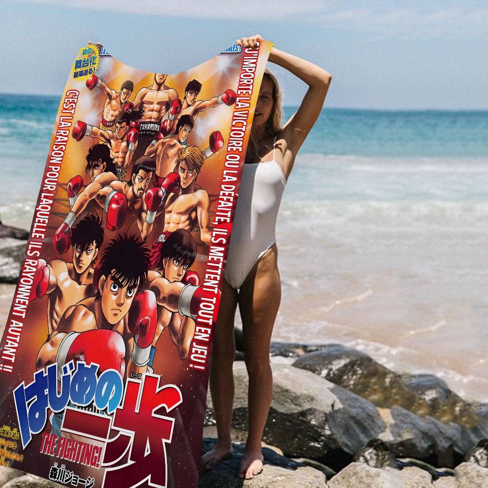 Hajime no ippo comics Microfiber Printed Beach Towel Mountain Climbing Yoga Beach Swimming Running Absorbent Soft Towel
