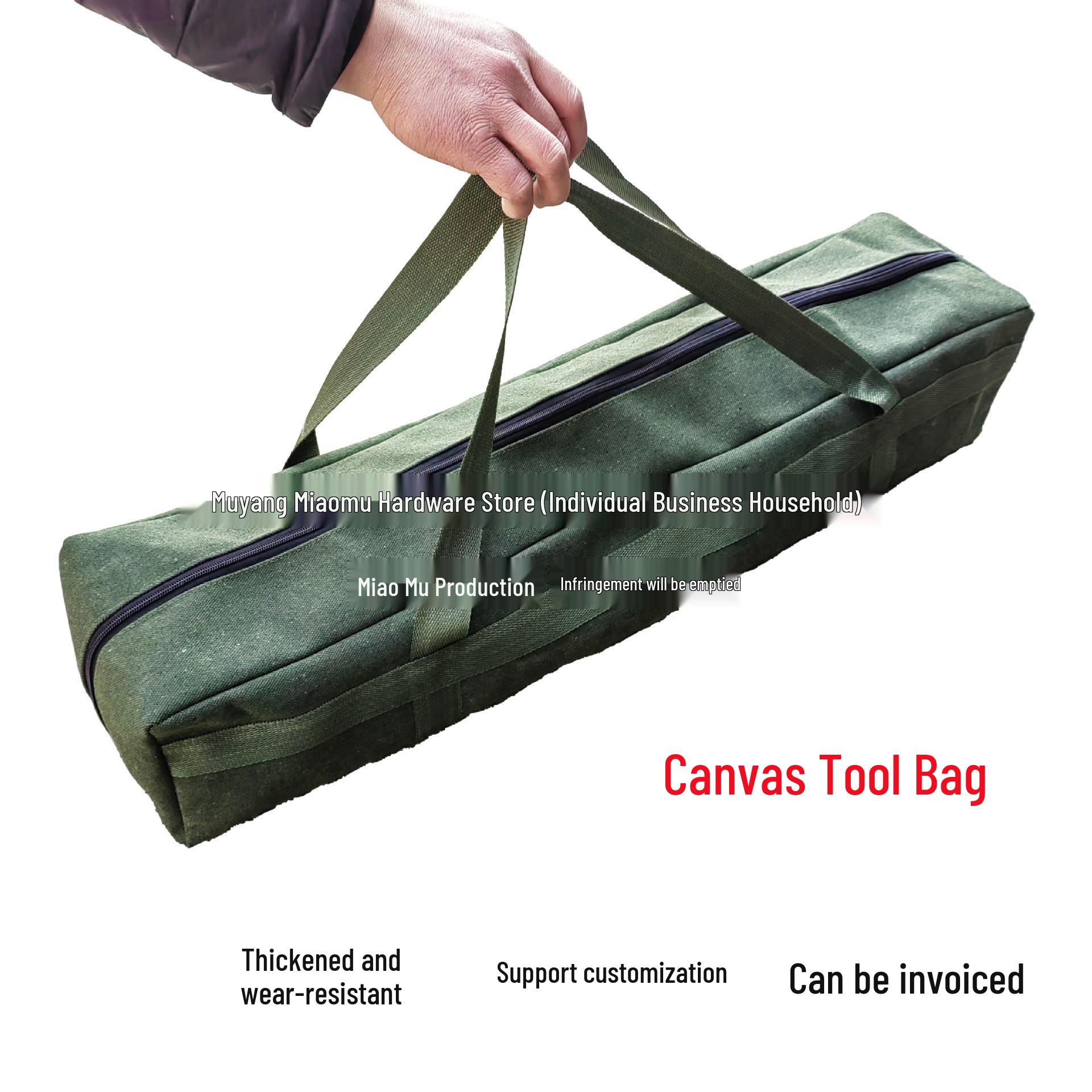 

Брезентова надвелика місткість сумка для зберігання інструментів та спорядження для вуличних стійок для навісу Enforced Canvas 50x20x20