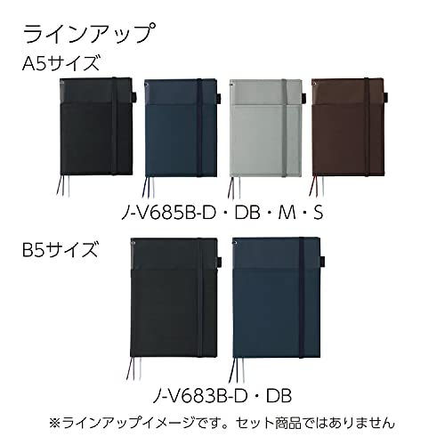 KOKUYO Systemic Notebook Cover for Spiral Notebooks, A5 Size, Leather-Look Black, 50 Sheets, No-V685B-D