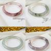 Sea Salt Ice Cream Round Thick Faux Jade Glass Bangles - New Chinese Style Qipao Accessories Jewelry Translucent Bracelets