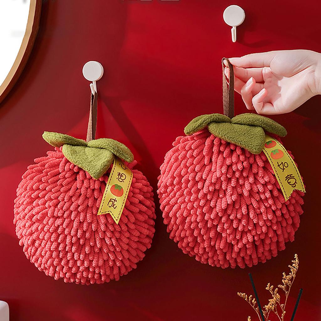 Chenille Handtuch Wischball mit Aufhängeschlaufe für Küche Badezimmer Schnelltrocknend Weich Saugfähig Kakis Handball