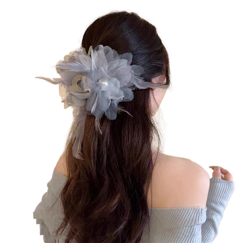 Clip Fiore Piuma Perla Francese Donna Dolce Clip Squalo Accessori Capelli
