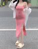 Letní dlouhé šaty na ramínka bez rukávů sexy šaty