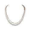 Pearl double-layer love necklace light luxury high-grade multi-layer titanium steel sweater chain imitation pearl collarbone chain neck chain female