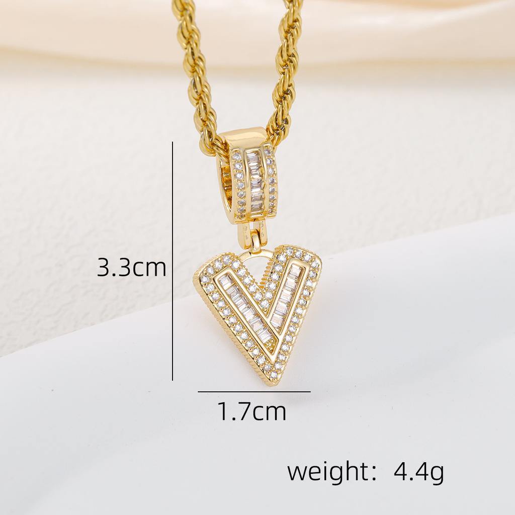 2025 New Initial Letter Necklace Women Men Cubic Zirconia Initial Pendant Necklace Rope Chain English A-Z Letter  Gift