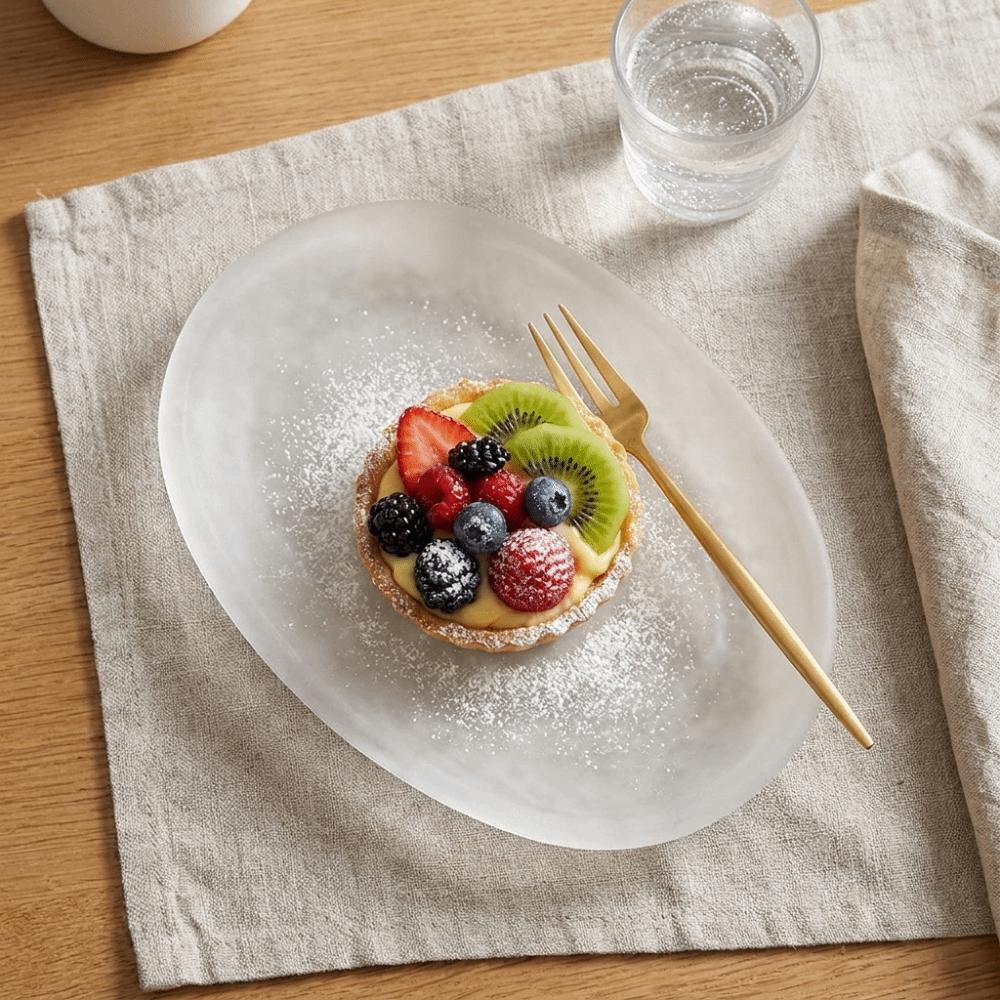 Exquisite Glass Dessert Dish Heat-resistant Trinket Storage Tray Cold Dishes Desktop Decoration