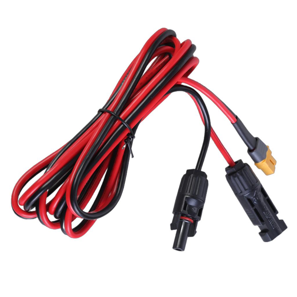Waterproof Solar Panel to XT60 Female Connectors Cable 12AWG for Car and Portable Solar Energy Devices