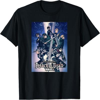 Attack On Titan Season 4 Colorful Key Art with Logo Anime T-Shirt