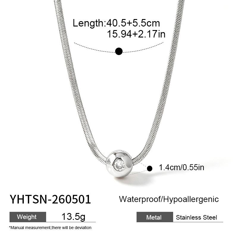 Summer Titanium Steel Non-fading Necklace Simple Zircon Versatile Stainless Steel Light Luxury High-end Clavicle Chain Women's Jewelry
