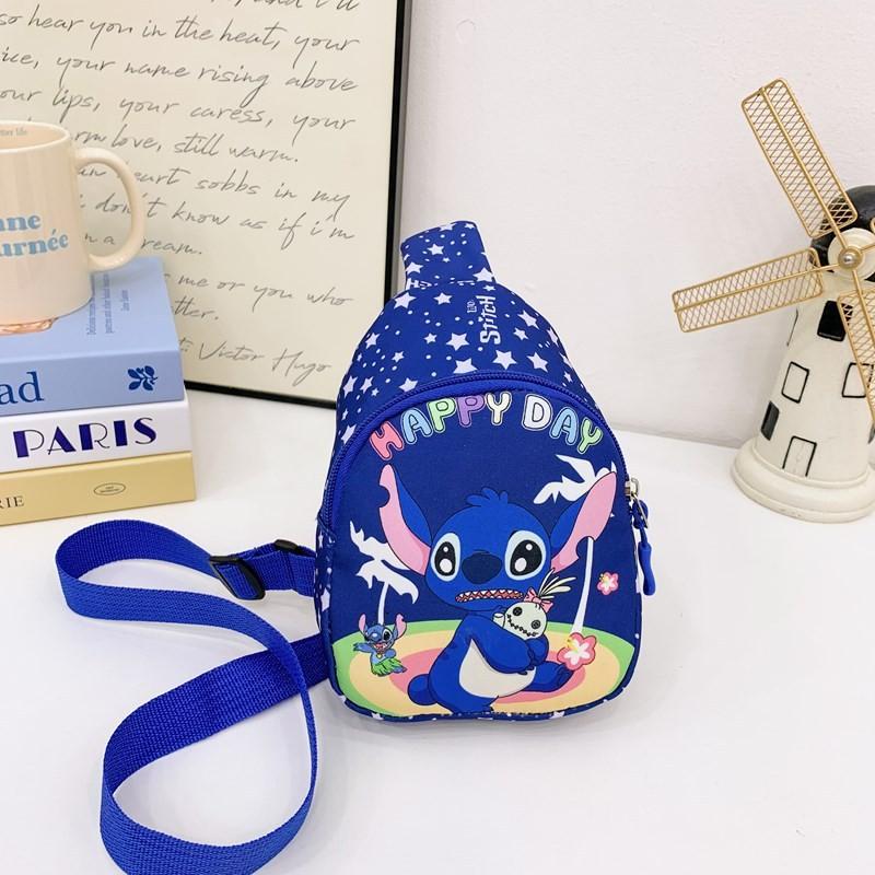 Bluey Stitch Cartoon Kids Mini Shoulder Bag With Breathable Nylon For Daily Use