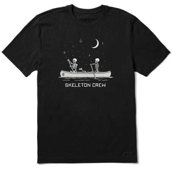 Life is Good. Men s Skeleton Short Sleeve Crusher Tee, Faded Black 2XL