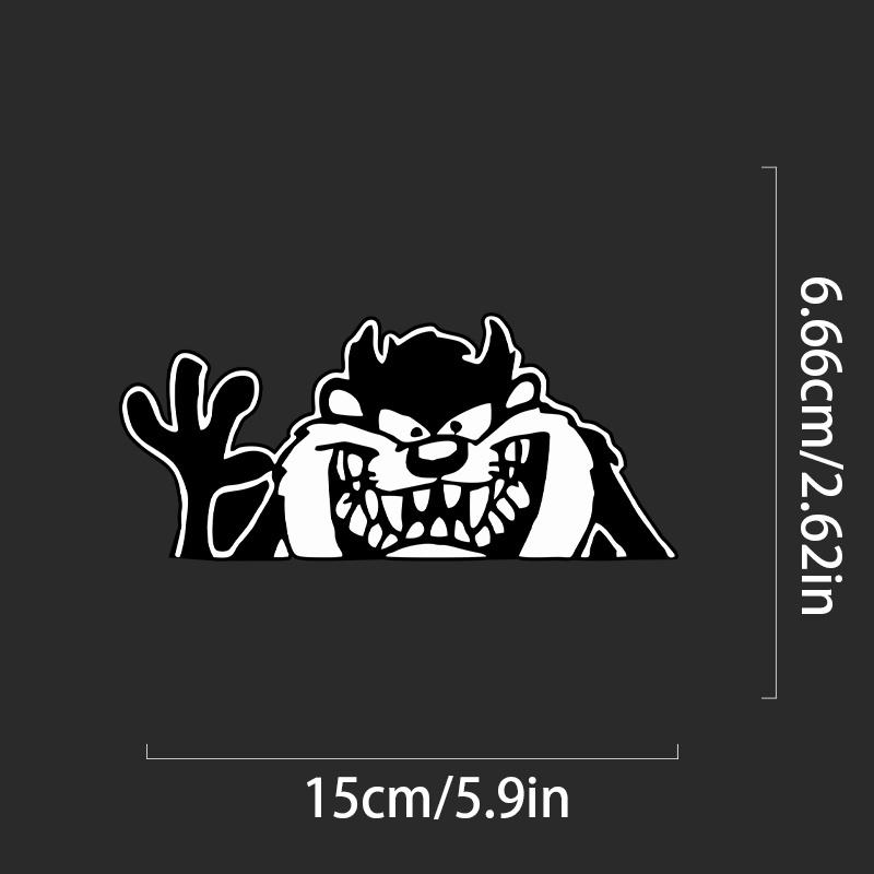 1pc Engraved Devil with Waving Gesture Sticker Interesting Pattern Vinyl Decal for Car Bumpers Trucks Vans Laptops Mugs Glasses