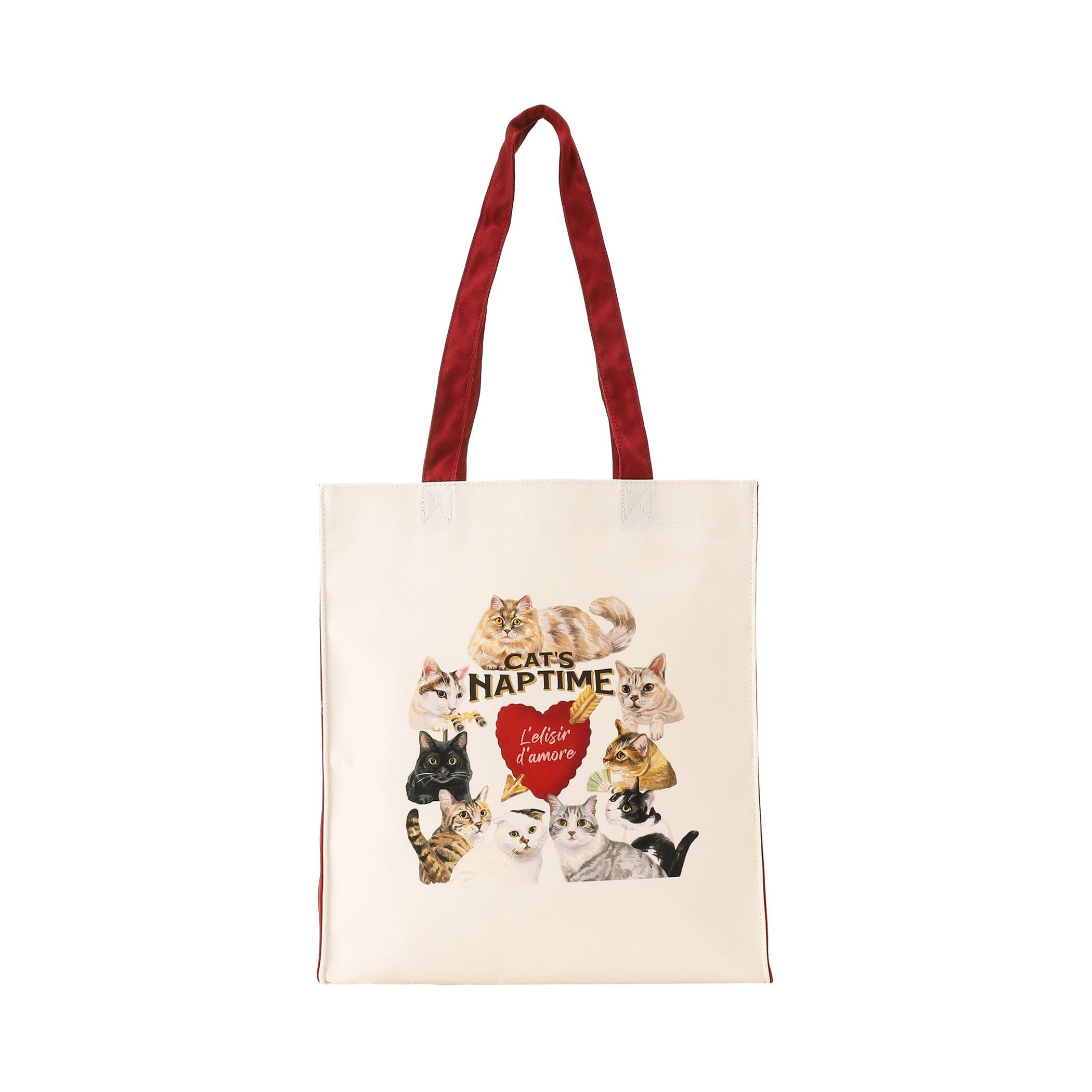 

Tea AfternoonTea LIVING Tote Bag JH69 Tote Bag with NapTime Ivory [Afternoon Living] Gusset/Cat s слонова кістка