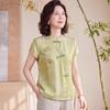 Women's New Chinese Style Embroidered Stand Collar Summer Top