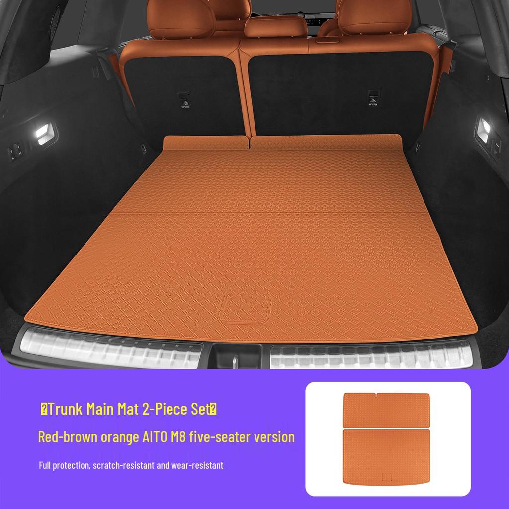 AITO M8 Trunk Mat: 3D Leather Protective Cover with Full Coverage, Tail Box Mat Decoration Accessory.