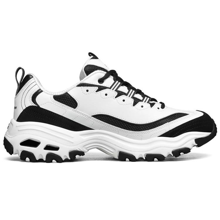 Skechers DLites 1.0 Mesh Synthetikleder Bequem Täglich Stoßdämpfend Atmungsaktiv Niedrig geschnitten Lifestyle Freizeit Schuhe Herren Sneaker 52675-WBK