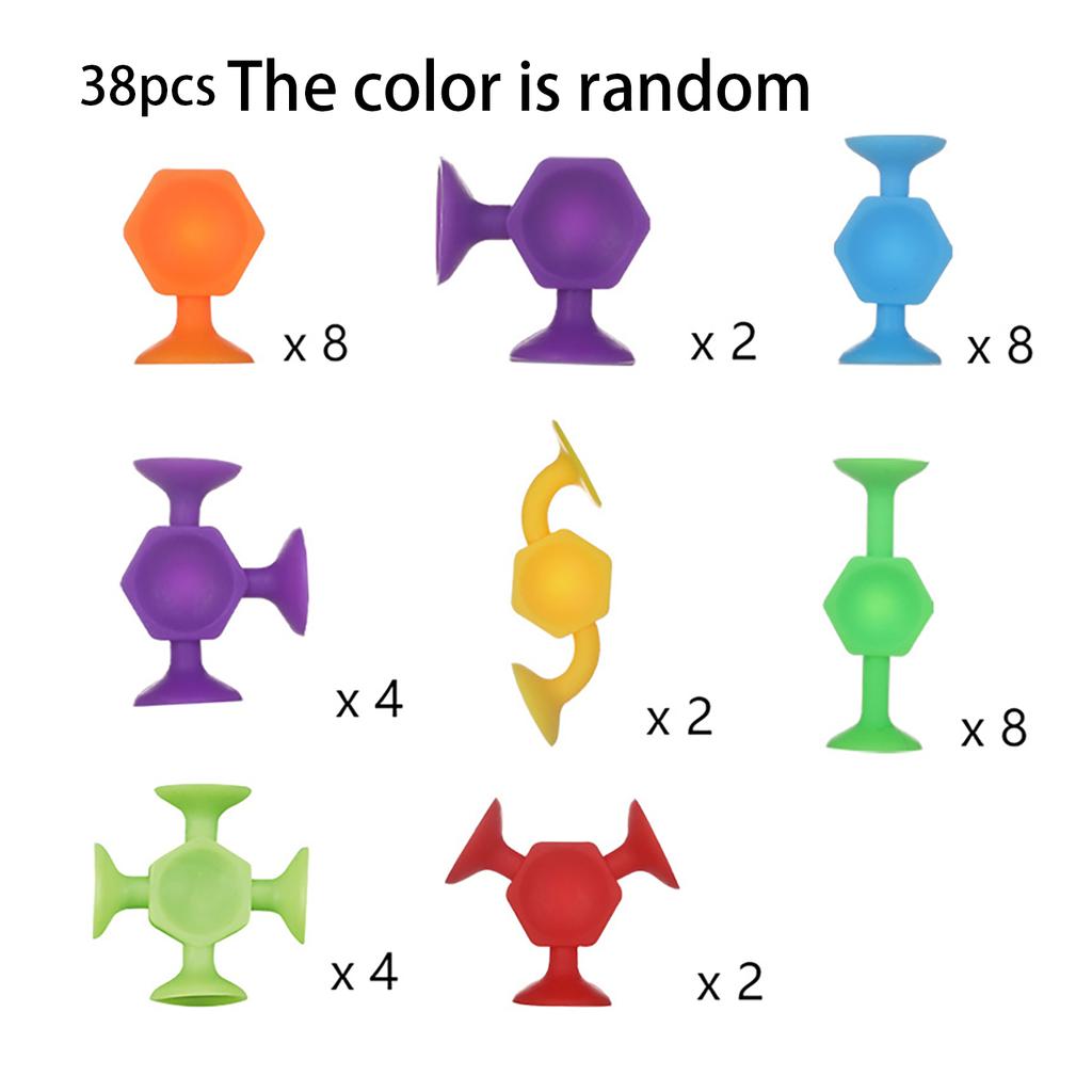 Diy Early Childhood Education Assembly Suction Cup Soft Silicone Building Block Toy For Children