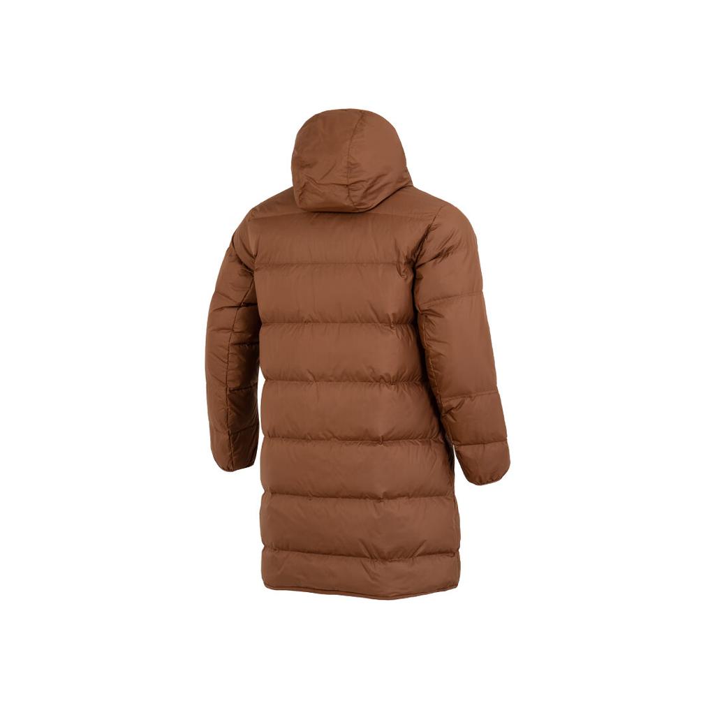 Nike Logo Print Zip-Up Hooded Down Jacket Men Outerwear Brown DV1134-259