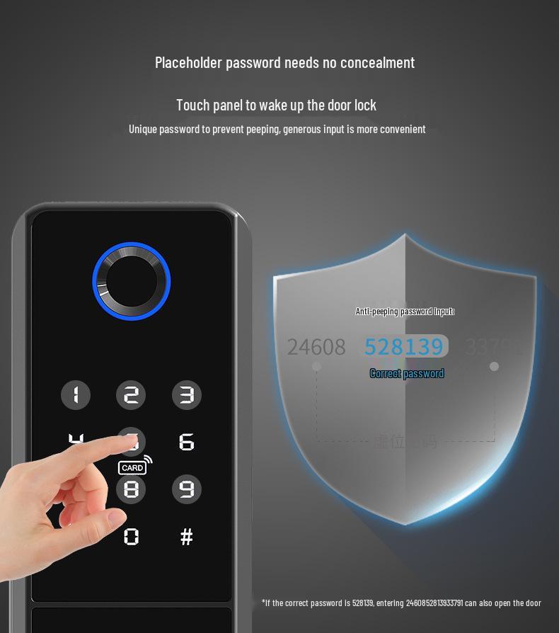 Waterproof Outdoor Fingerprint Lock - Smart, Old-Fashioned Iron Gate Door Lock with Tuya & Password Function.