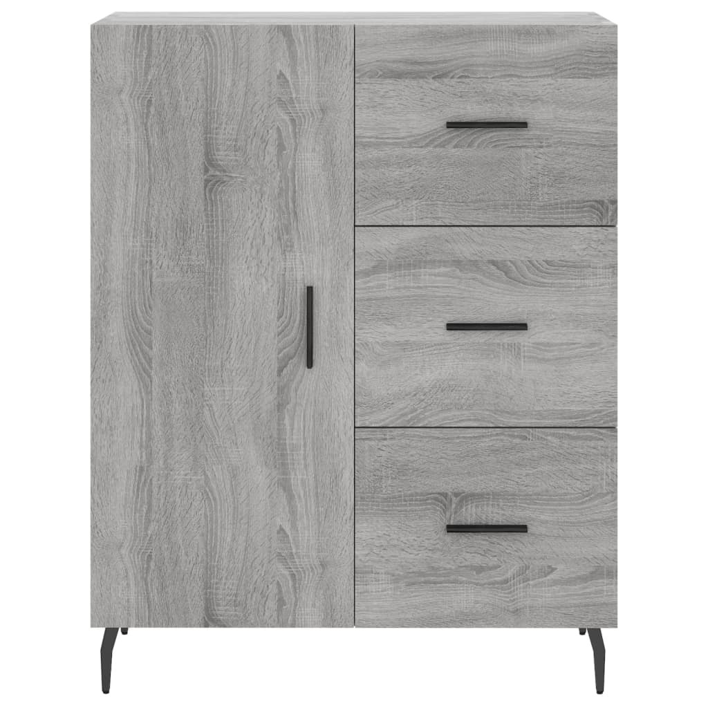 Vidaxl Witrynka Szary Dąb Sonoma 69,5X34X180Cm Materiał Drewnopochodny