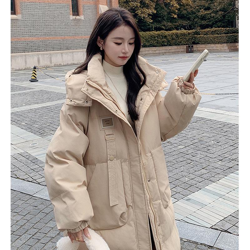 2025 Korean Style Women’s Long Down Coat: Mid-Length, Thickened, Over-the-Knee Winter Jacket