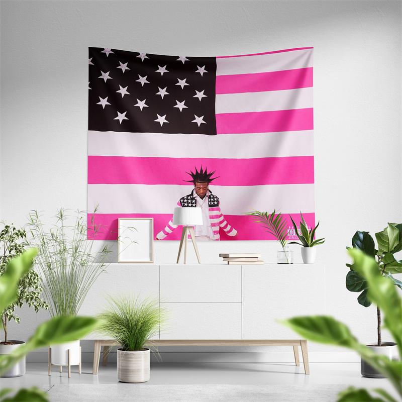 Aertemisi Rosa Band Lil Uzi Vert Wandteppich Wandbehang Kunst für Schlafzimmer Wohnzimmer Dekoration Studentenwohnheim Party Hintergrund Zuhause