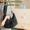 Versatile Crossbody Dumpling Bag Large Capacity Nylon Shoulder Bag Pleated Drawstring Bag  Travel