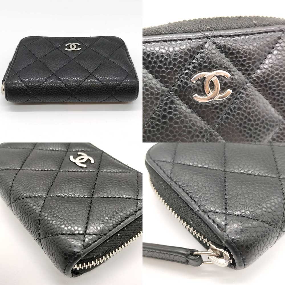 Used CHANEL MatrasseCoin Case Leather Women