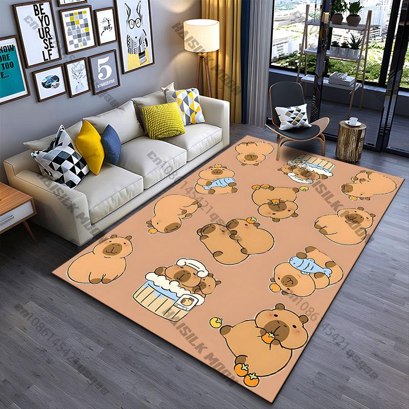 Cute capybaras relaxing together carpet Yoga living room room decor children s crawling mat doormat area rug games mat 40x60cm
