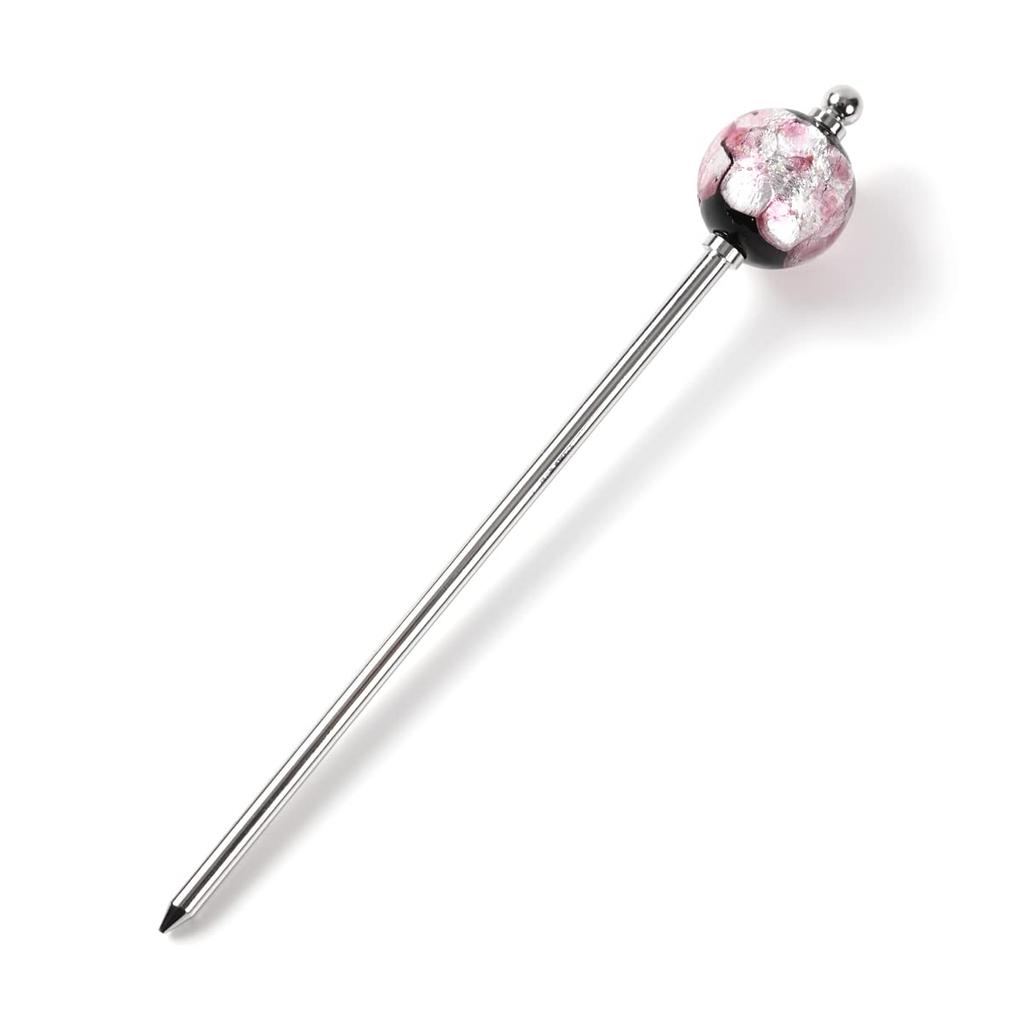 Sea drop kanzashi glass 22mm single Japanese hair accessory for and other traditional Japanese clothing hairpin, glow-in-the-dark beads, pink, beads,