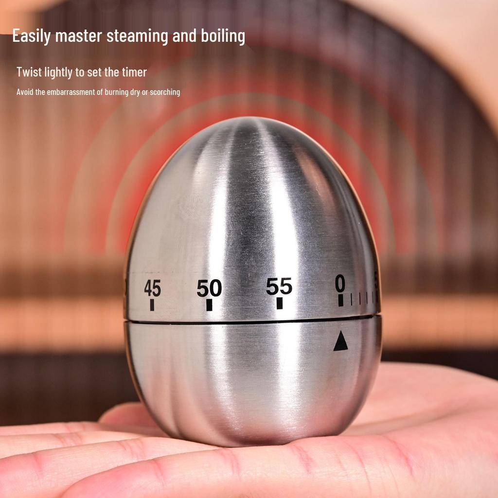 Stainless Steel Mechanical Kitchen & Study Timer - No Battery Required