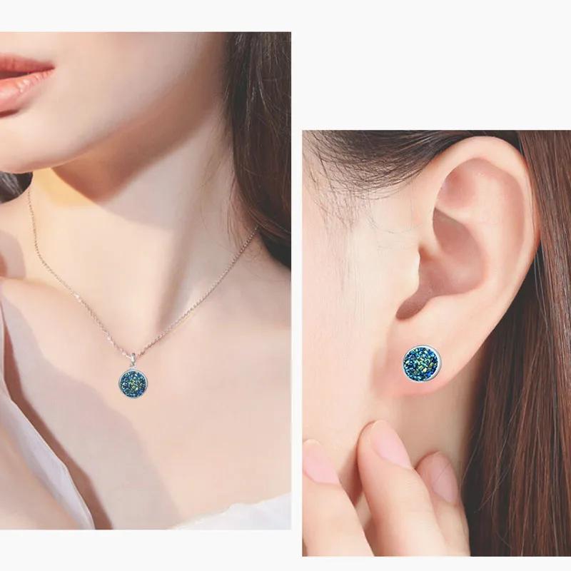 Damen Einfache Koreanische Mode Ohrstecker Kupferfarbe 2024 Trend Runde Knopf Strass Piercing Ohren Zirkon für Damen