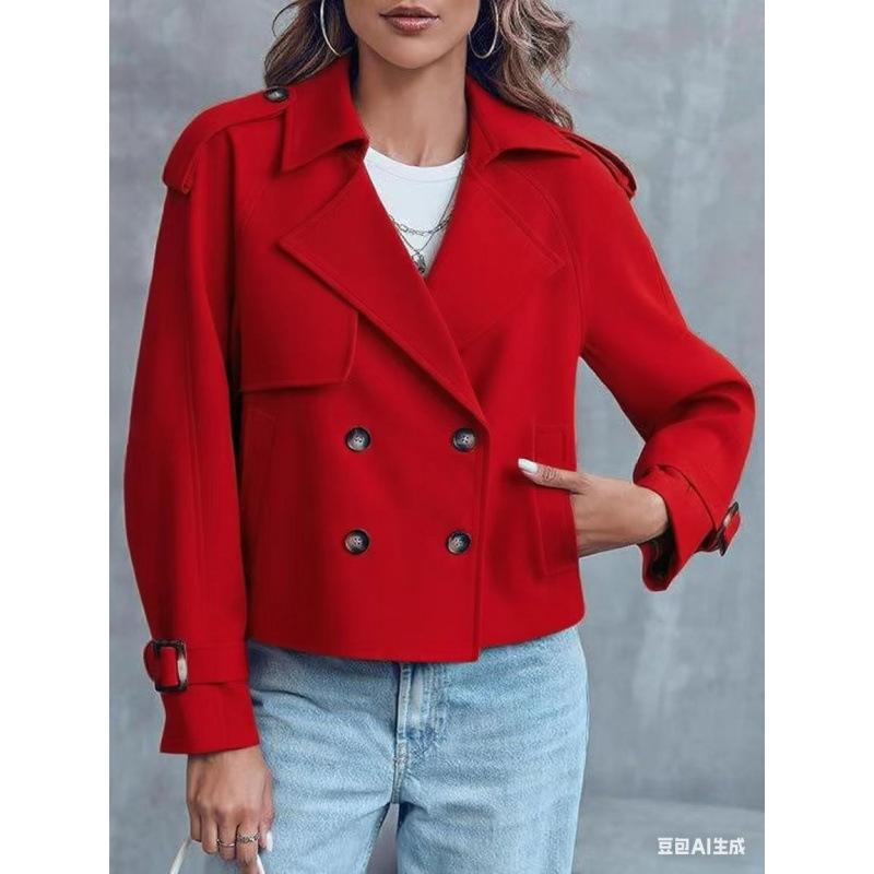 Trench da Donna Corto Doppiopetto Capospalla Casual