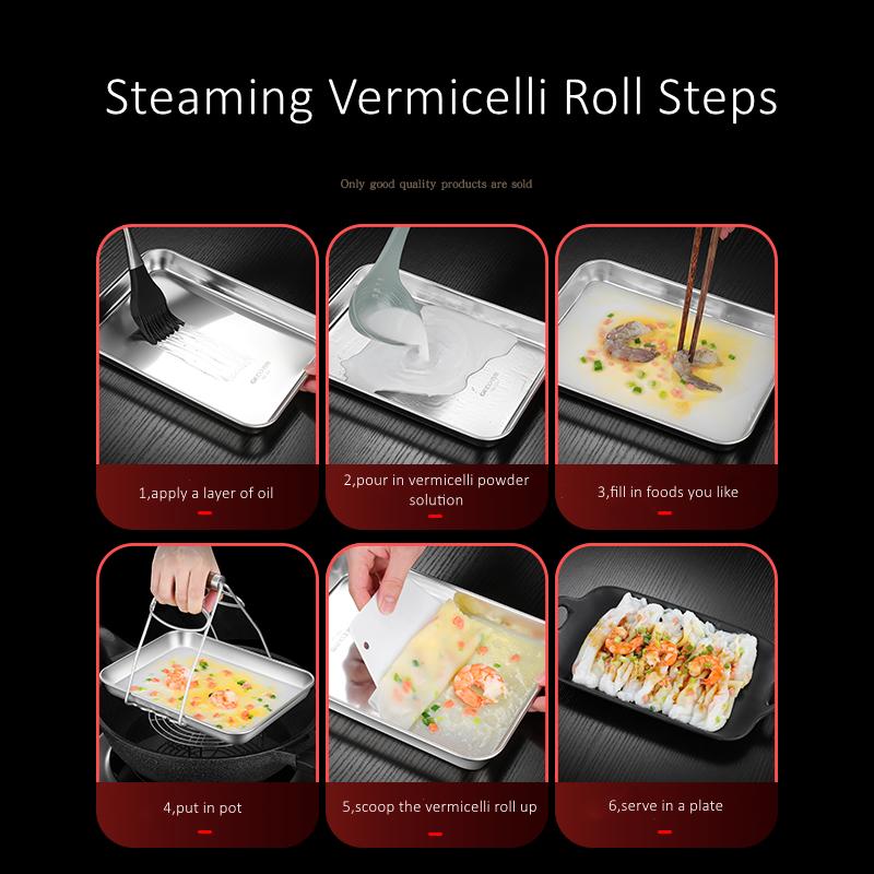 Certification 304 Stainless Steel Rectangle Plate Never Deform Baking Tray Main Course Seafood Food Container for Kitchen
