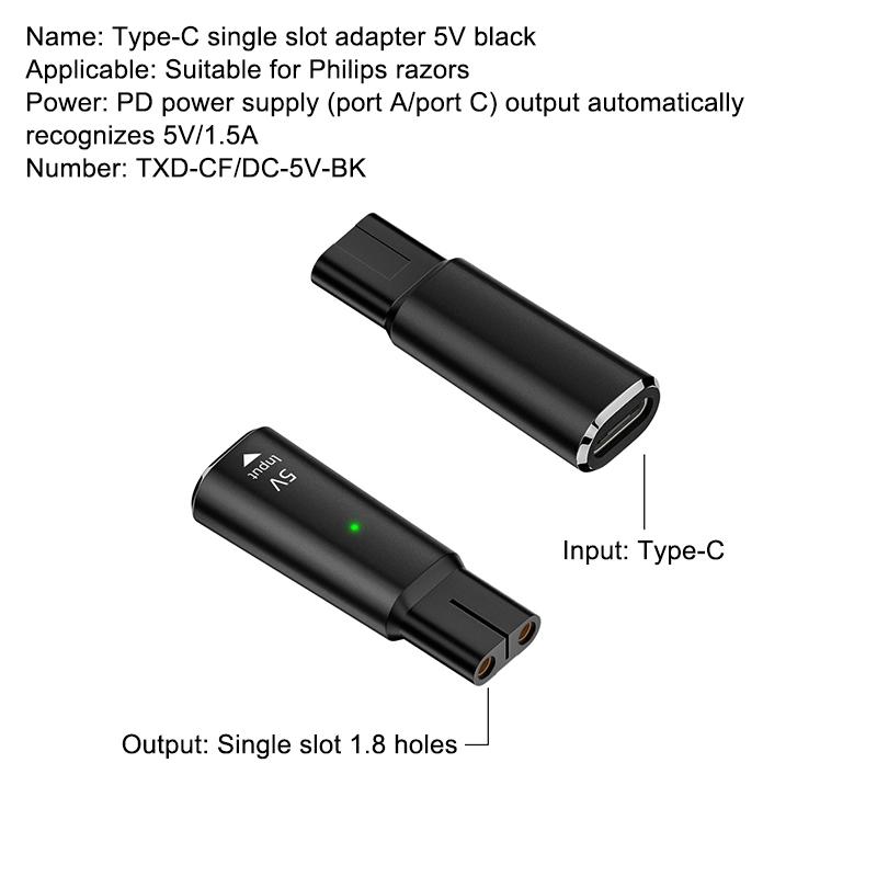 

1 шт. Конвертер зарядного устройства 5 В Type-C Адаптер для бритвы для Oneblade Qp2724 Qp2834 Qp1424 Qp1924 Qp4631 Триммер для бороды