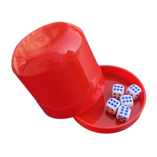1 Set Dice Cup with Base 5 Dot Dice Heavy Duty Manual Shaker Cup Adults Family Night Bar Party Gambling Drinking Board Game Casino Equipment