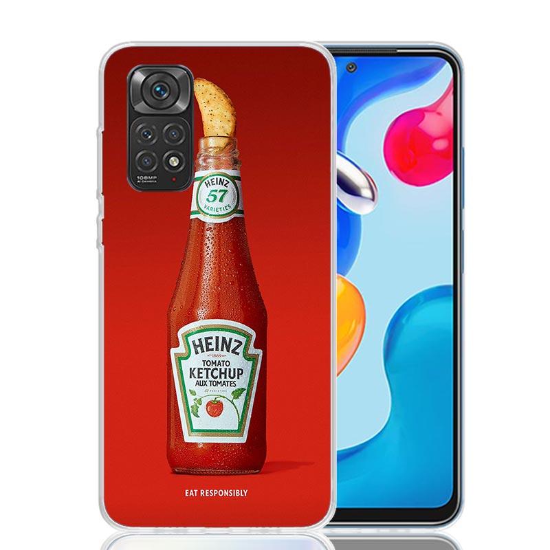 Lamb Heinz Tomato Ketchup Phone Case For Xiaomi Redmi Note 13 14 15 Pro Plus 12S 12 14S 11S 11E 10 10S 11 11T 5G 4G Cover Coque