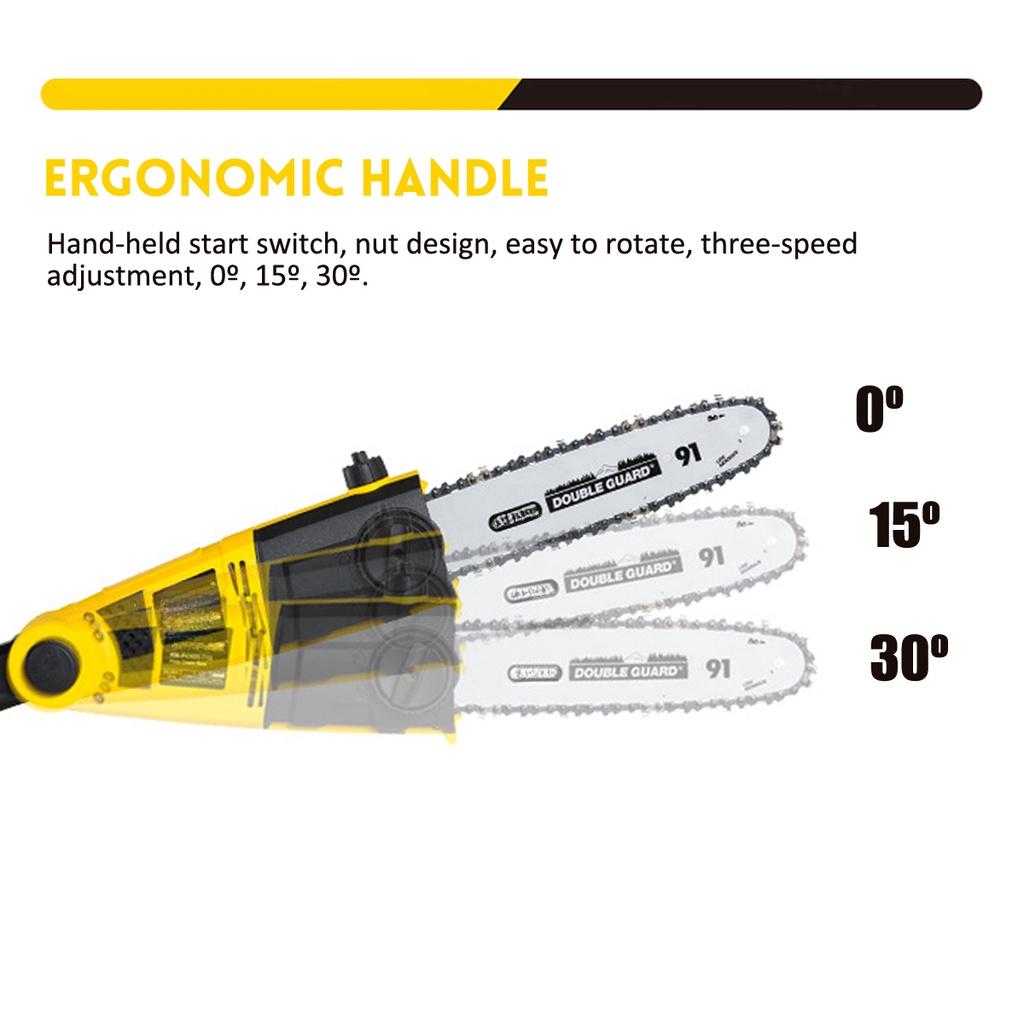 2.8M Cordless Telescoping Electric Chainsaw Pruner Home Garden Pole Saw Hedge Tree Trimmer Cutter Pruning Tool With1 Battery