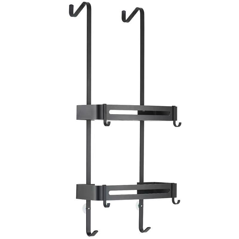 Carbon Steel Shower Caddy Hanging Bath Shelves Organizer Nail-free Shampoo Holder Storage Shelf Rack Bathroom Basket Holder