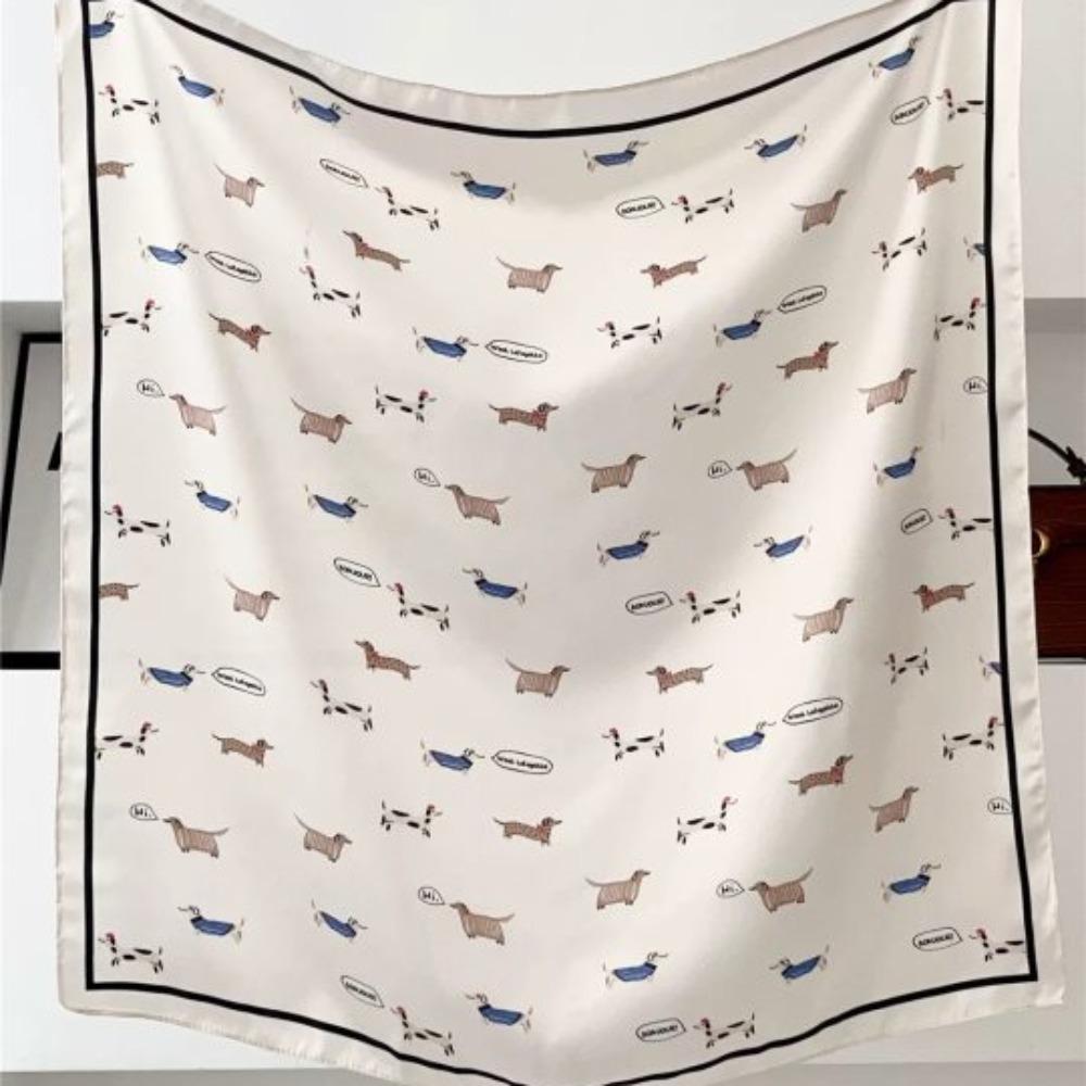 Graceful Blurred Flowers Hair Scarf Flower Butterfly Scarves Fashion Puppy Hair Band Girls