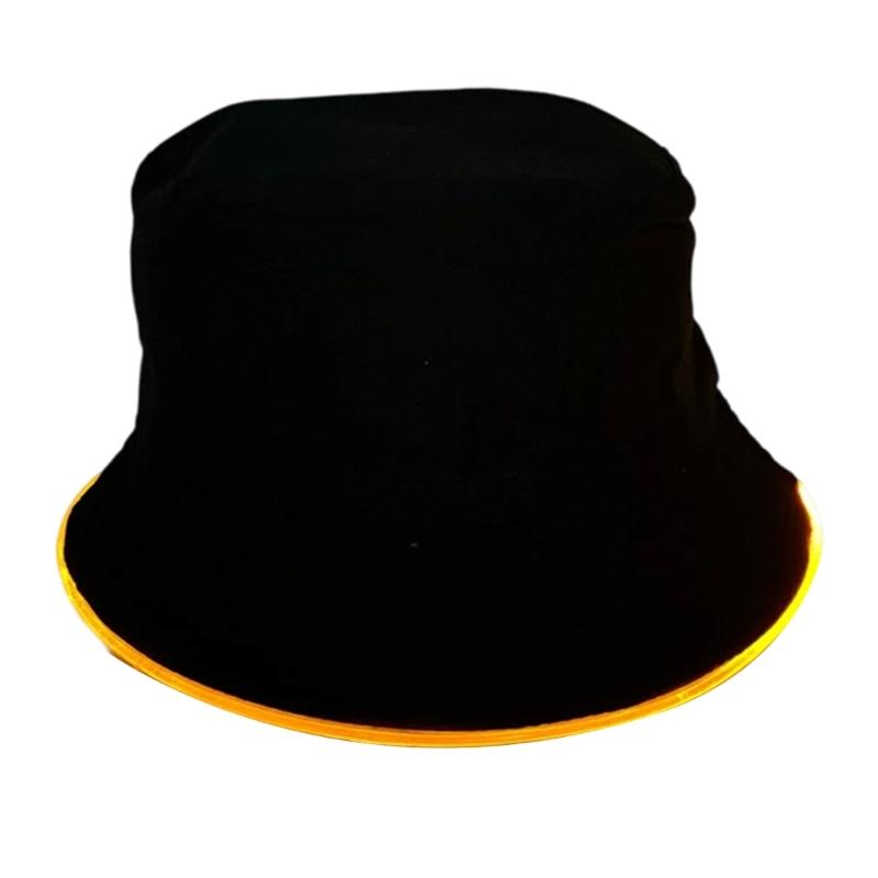 LED Foldable Fisherman Hat Light Up Breathable Unisex Headwear For Hiking Vacations Daily Use