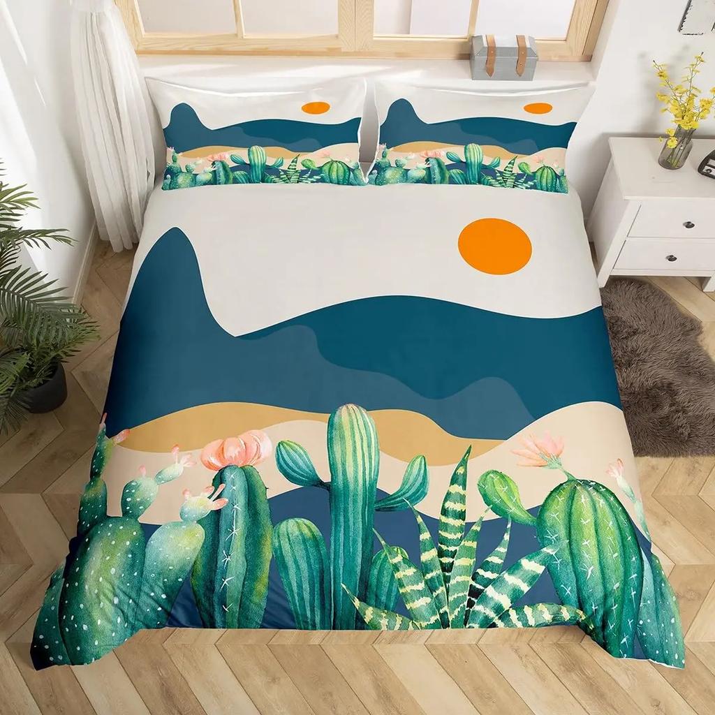 Abstract Geometric Rainbow Sun Circles Comforter Cover Microfiber Soft Bedding Sets Medieval Boho Century Modern Duvet Cover Set