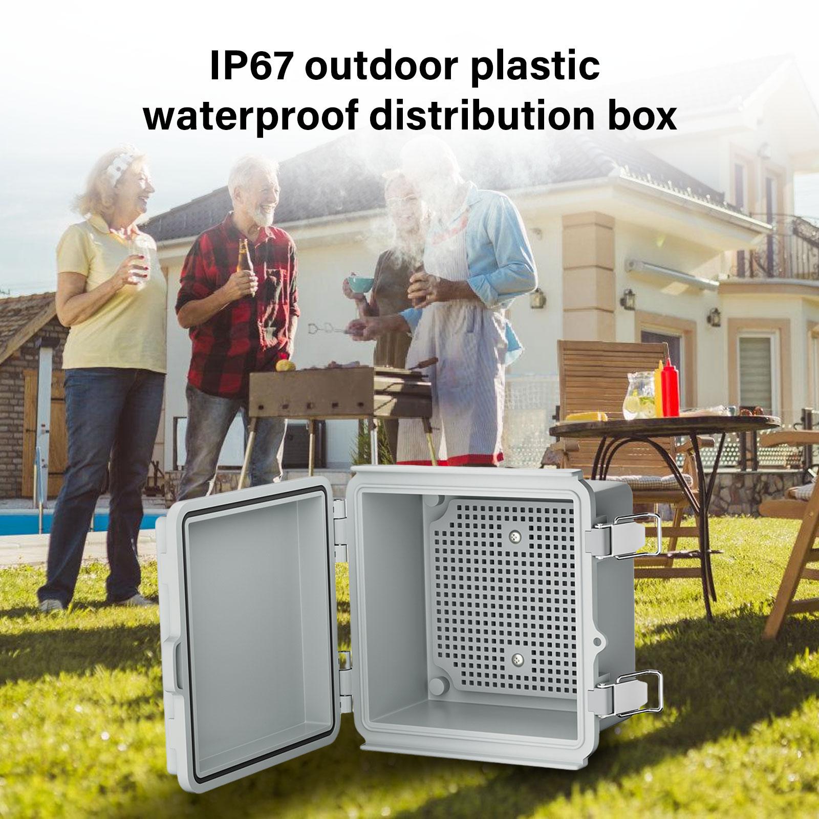 

Dustproof Outdoor Electrical Box Electronic Instrument Hinge Case Waterproof Junction Box with Mounting Plate Enduring