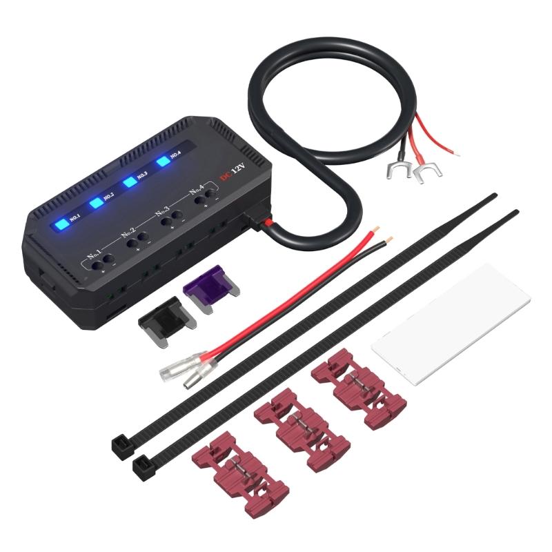 

Blade Fuse Block Panel 12V 4 Circuit Fuse Box Holder with LED Indicator Light for Auto Truck Boat Electrical Appliances 1