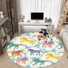 1pc Horse Pattern Office Round Rug, Non-slip, Soft and Durable Office Rug for Interior Decoration, Perfect for Office, Beautiful Decoration yy26032304