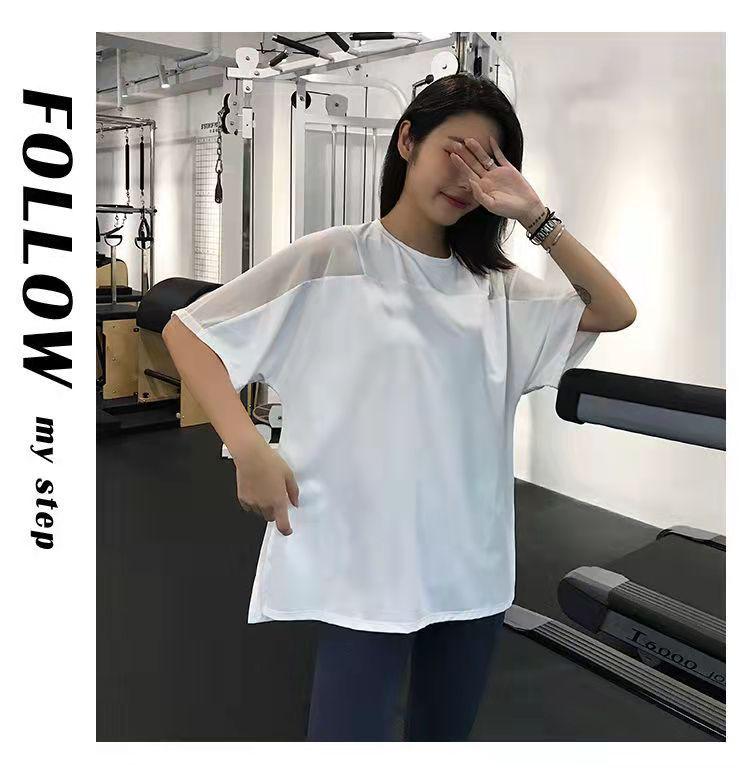 Plus Size Women's Quick-Dry Yoga Top - Short Sleeve, Loose Fit, Summer Running & Fitness T-Shirt