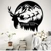 Metal Wall Art Santa Sleigh Reindeer Christmas Home Decor Black