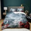 Snow Wolf Duvet Cover Set Full Queen Night Galaxy Starry Wolf Comforter Cover Wild Animals Wolf Themed Bedding Set 2/3 Pieces