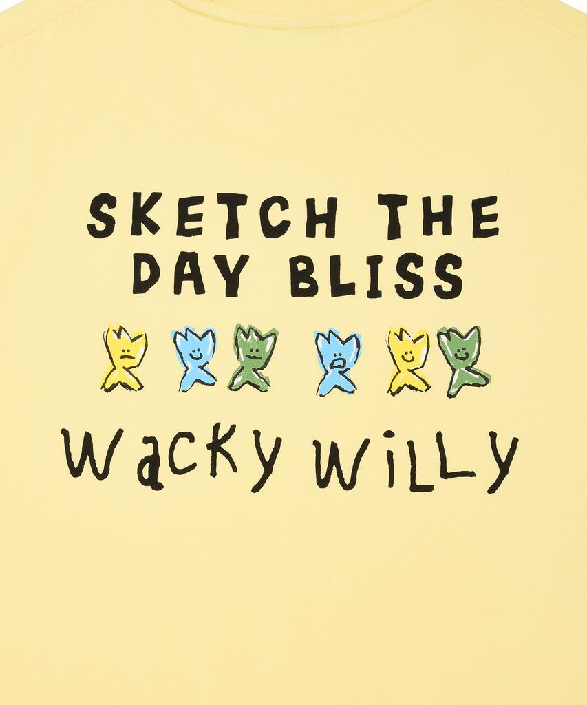 WACKY WILLY Kiki Typographic Short Sleeve T-Shirt Yellow